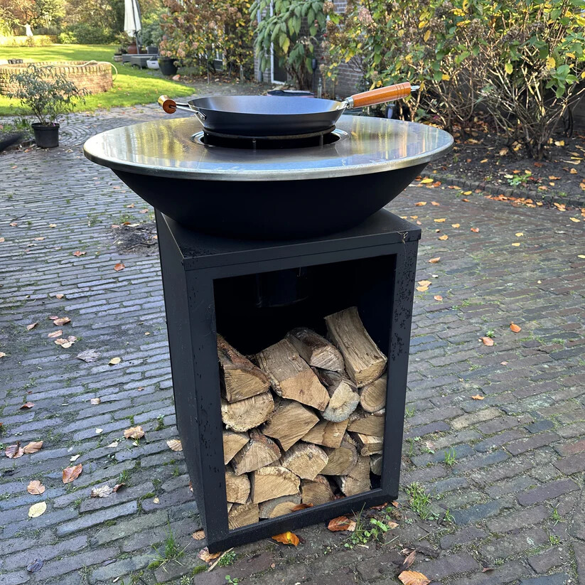 BBQ Plancha Grill Amigo - Met hoes en houtopslag Ø67cm