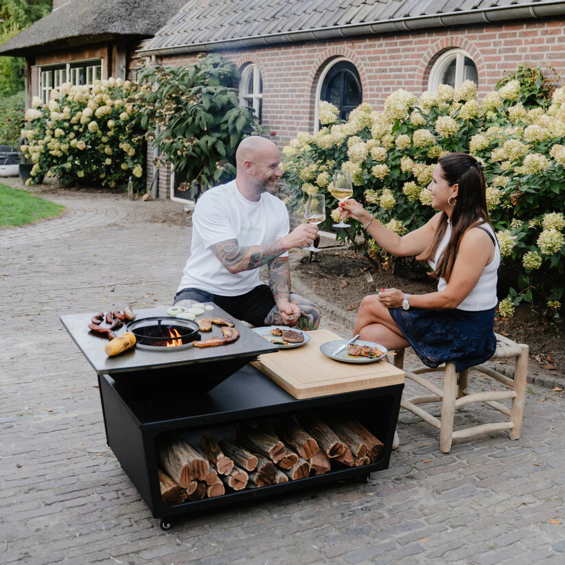 BBQ Plancha Grill Compañía - met hoes en houtopslag 60Ø